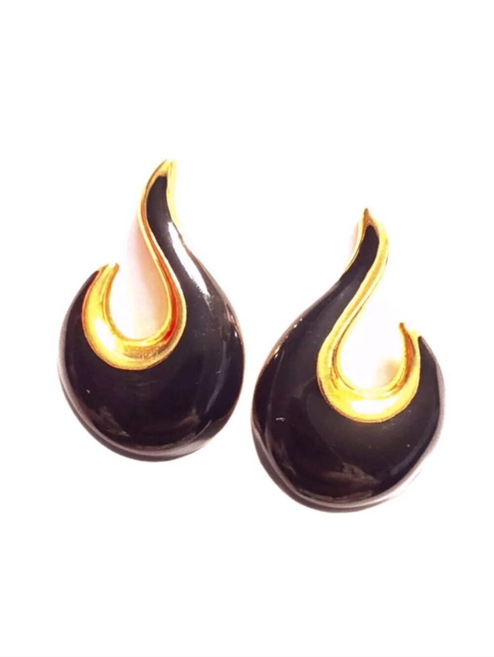 Napier Elegant Black and Gold Toned Earrings